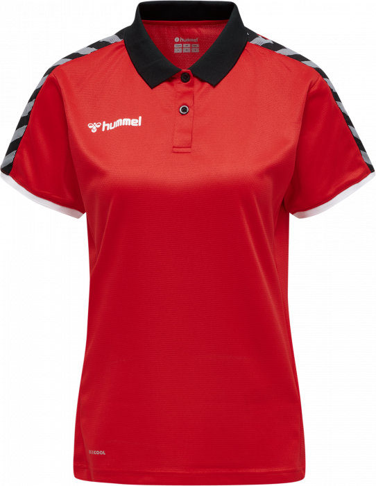 Hummel - Authentic Woman Functional Polo - True Red & schwarz